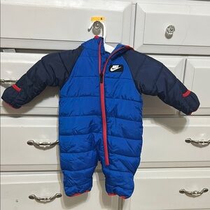 Nike Kids Blue and Red Puffer Jacket